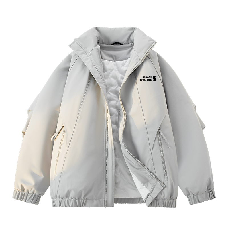 GWAF Puffer Jackets Unisex Stand Collar Thickened Parka Puffer Jacket