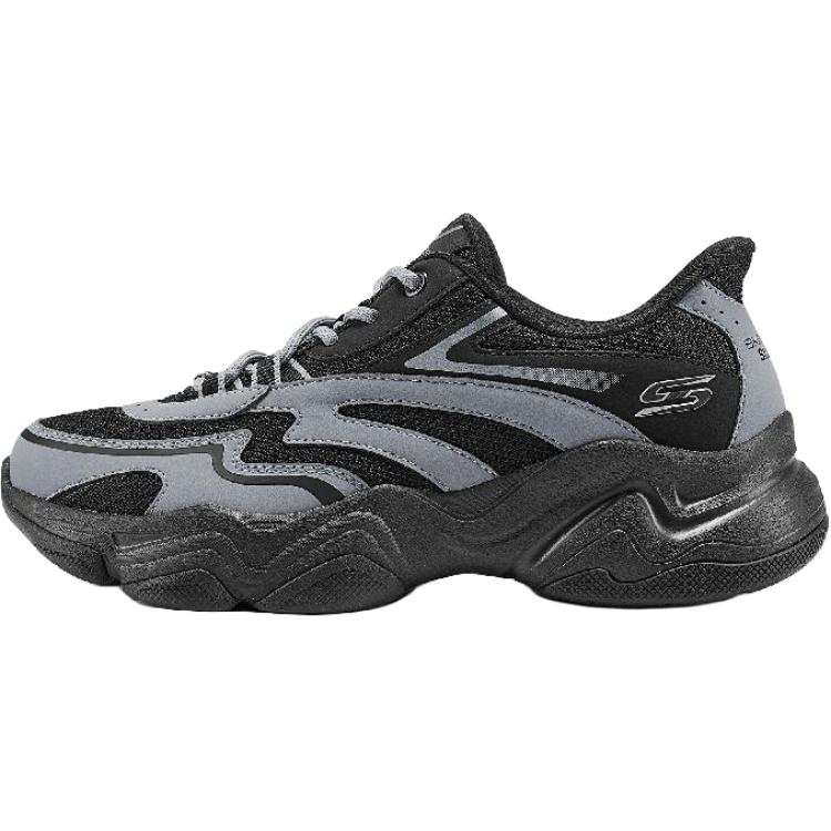Skechers Slip Ins Cushioning Breathable Low top Chunky Sneakers Women's Black Gray