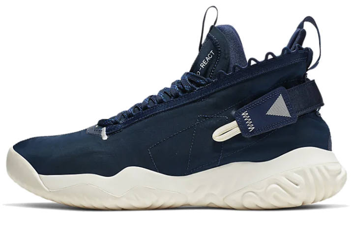 Jordan Jordan Proto React Cushioning Mid top Basketball Shoes Men's Navy Blue