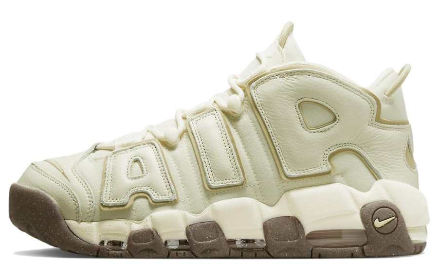 Nike Nike Air More Uptempo Cushioning Slip Resistant Abrasion Resistant Mid top Basketball Shoes Unisex White