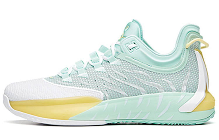 Anta GH1 Low Hayward Abrasion Resistant Breathable Low top Basketball Shoes Men's White Green Yellow