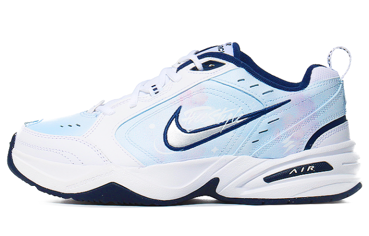 Nike Nike Air Monarch 4 Textile, Leather Cushioning Low top Chunky Sneakers Unisex Blue White