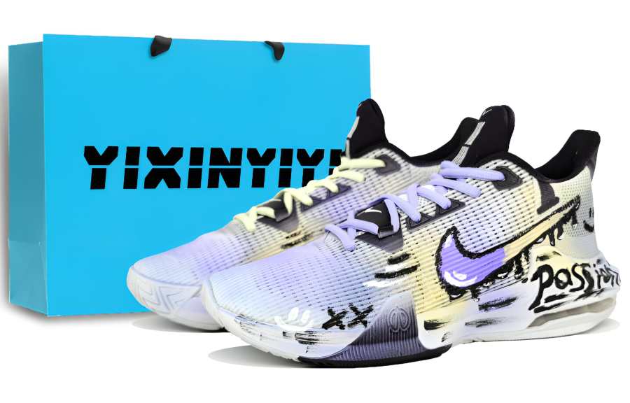 Nike Nike Air Max Impact 3 Slip Resistant Abrasion Resistant Low top Basketball Shoes Men's Purple Yellow