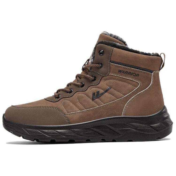 WARRIOR Warrior Thickened And Fleece Lined Cold Resistant Thermal Short Snow Boots Men's Brown