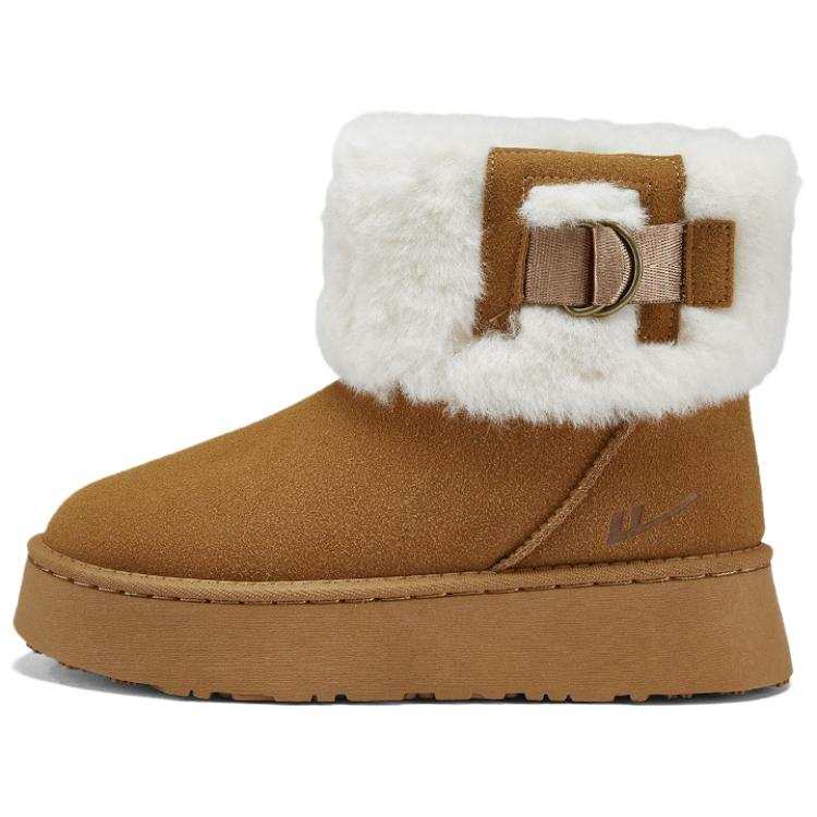 Warrior Thickened And Fleece Lined, Cold Resistant Thermal, Fashion Classic And Versatile Snow Boots Women's Camel