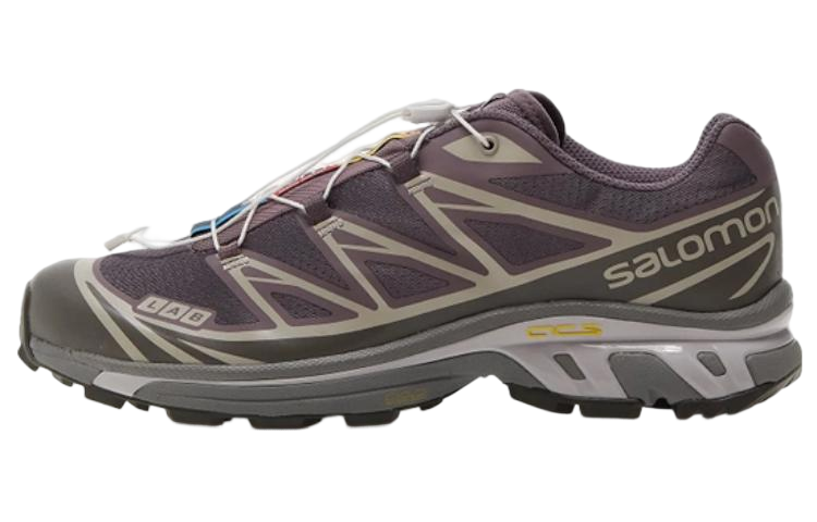 SALOMON XT 6 Mesh Fashion Slip Resistant Abrasion Resistant Low top Outdoor Shoes Men's Purple