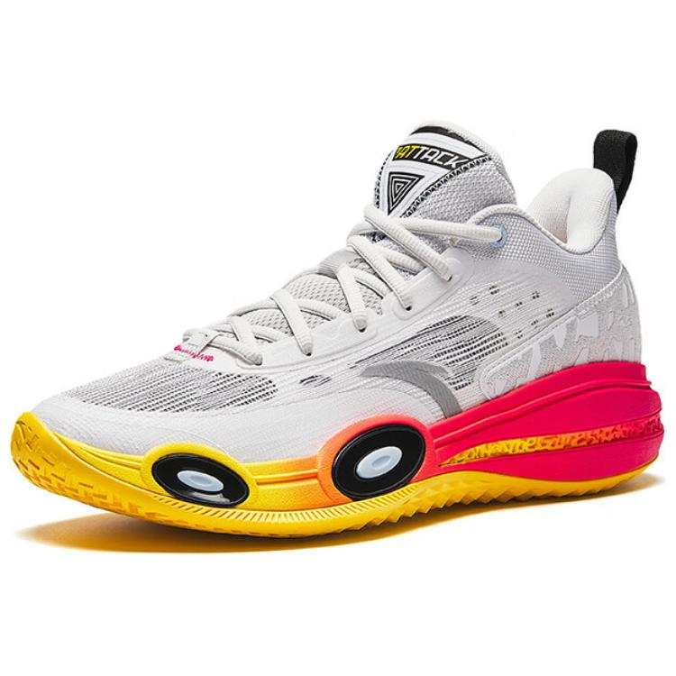Anta Raid 1 Slip Resistant Low top Basketball Shoes Men's Gray Red