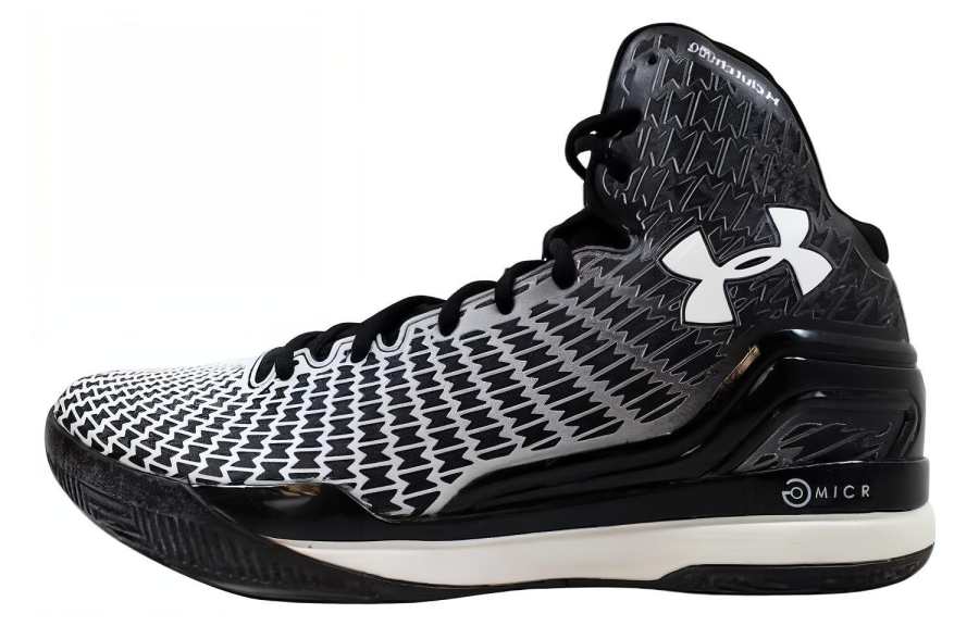 Under Armour ClutchFit Drive Slip Resistant Abrasion Resistant High top Basketball Shoes Men's Black White