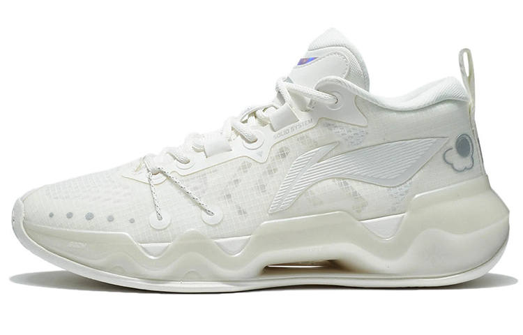 Li-Ning Li Ning Liren 2 Low Game Ready Abrasion Resistant Breathable Low top Basketball Shoes Men's Mist White