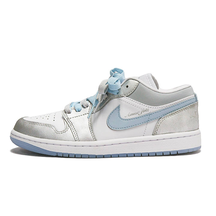 Jordan Jordan Air Jordan 1 Low Bubble Jellyfish, Silver Fantasy Cushioning Slip Resistant Abrasion Resistant