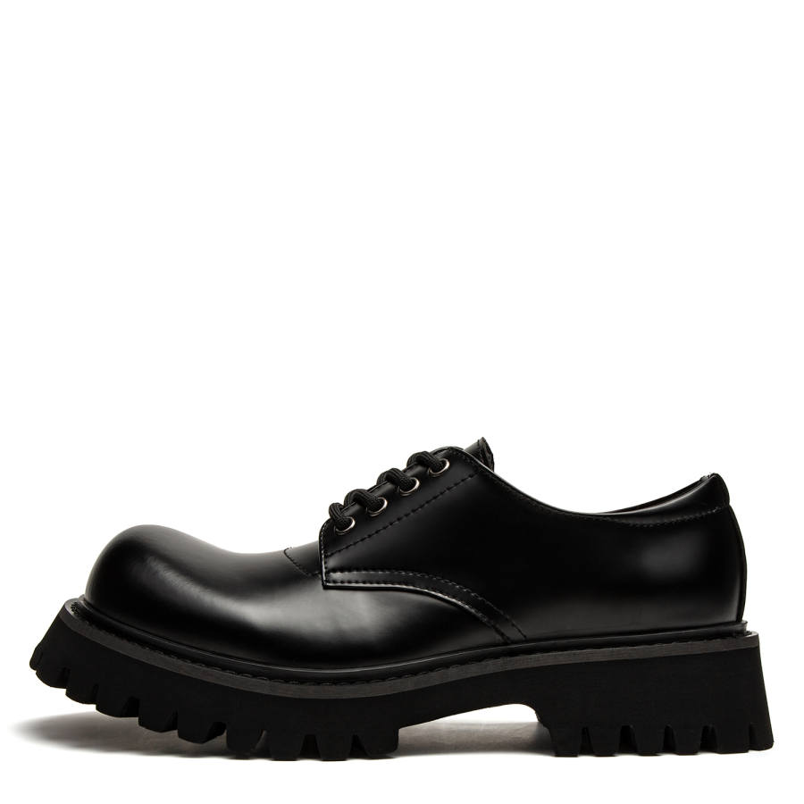 Youthloser Shiny Derby Casual Shoes Unisex Bright Black