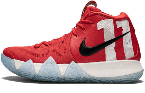 Nike Nike Kyrie 4 Lace Up Mid top Performance Basketball Shoes Men's Red Black