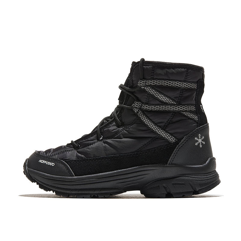 HOT POTATO Warm, Wear Resistant, Slip Resistant Coverage Short Snow Boots Unisex Black