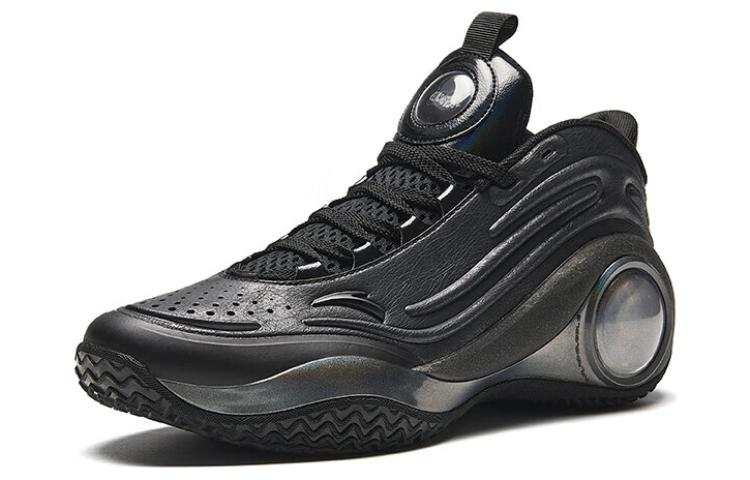 Anta Cement Bubbles 4.0 Slip Resistant Abrasion Resistant Mid top Basketball Shoes Men's Pull Tab Black
