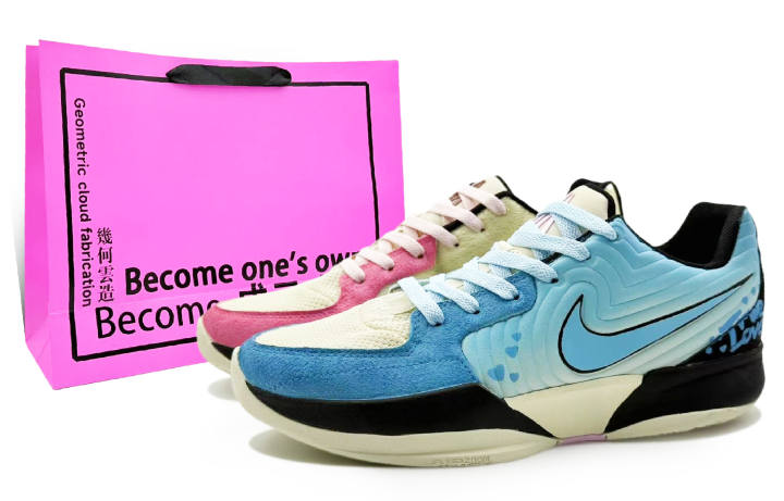 Nike Nike Ja Morant 2 Abrasion Resistant Low top Basketball Shoes Men's Blue Pink