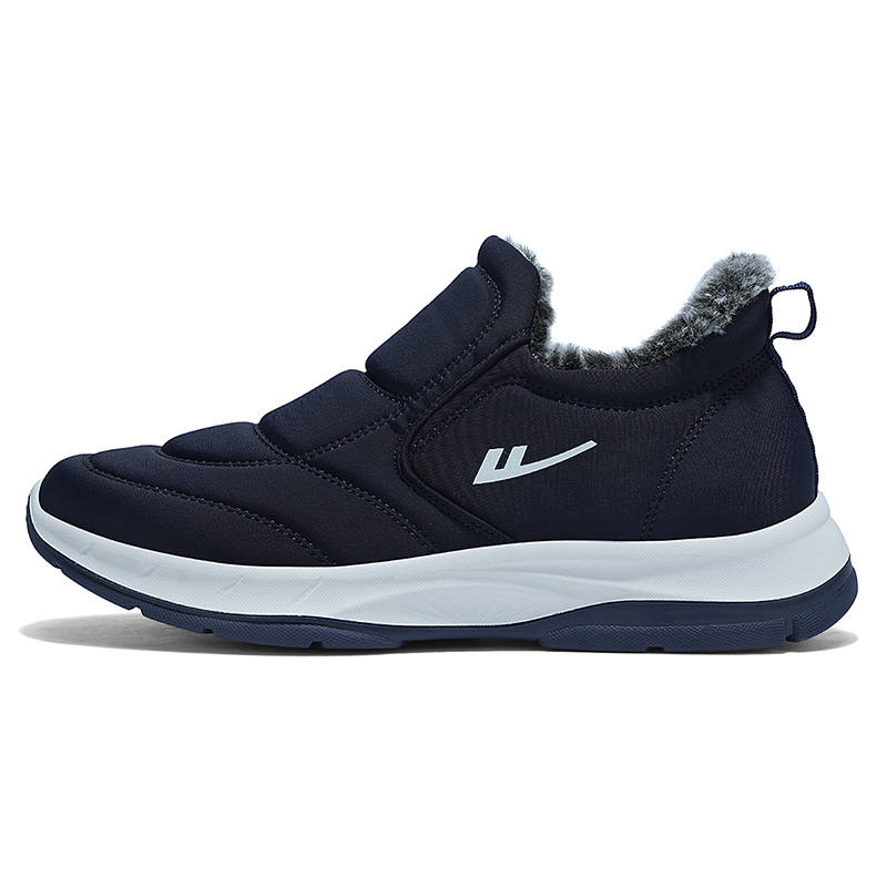 WARRIOR Warrior Classic And Versatile, Thickened And Fleece Lined, Thermal Comfortable Low Top, Snow Boots Unisex Navy Blue