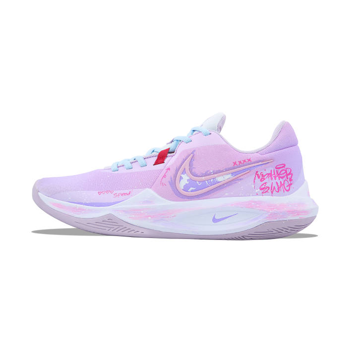 Nike Nike Precision 6 Zhinuyuxia Mesh Abrasion Resistant Coverage Low top Basketball Shoes Men's Purple Pink