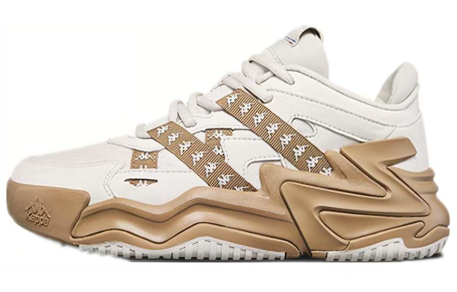 Kappa Fabric Cushioning Slip Resistant Cushioning Slip Resistant Low top Vintage Basketball Shoes Women's Gray Brown