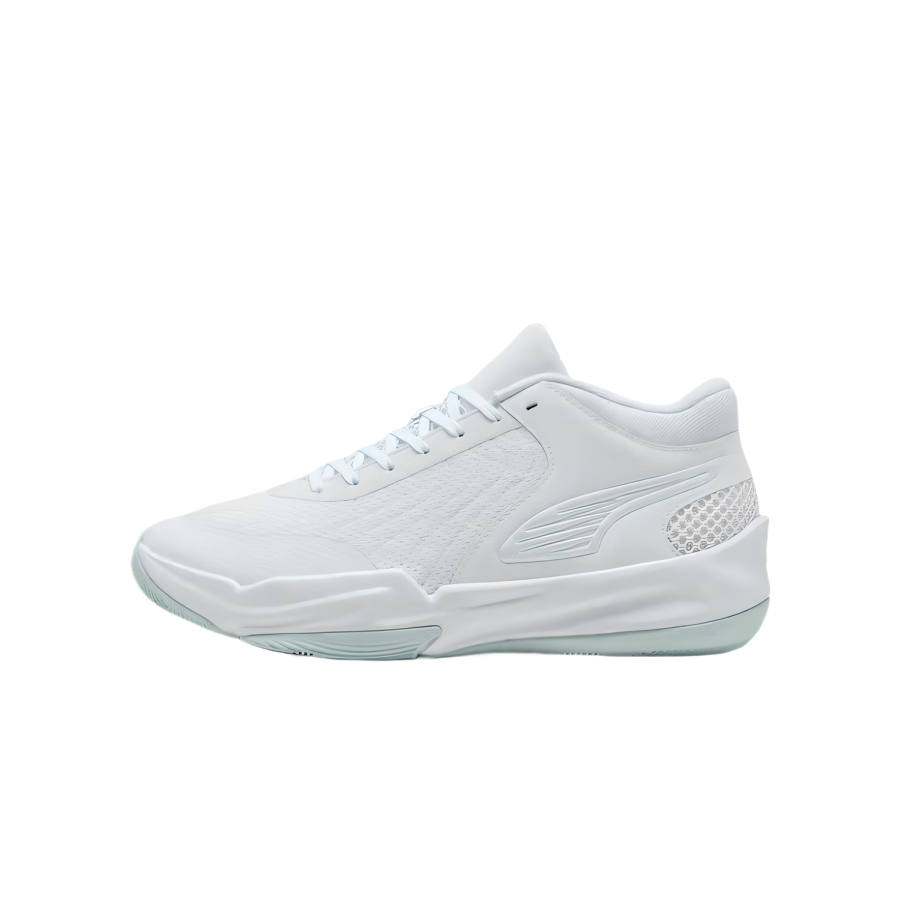 PUMA Court Pro Textile, Artificial Leather Mid top Basketball Shoes Unisex White