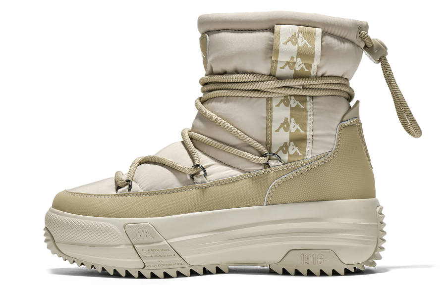 Kappa Back to Back Thermal Abrasion Resistant Coverage Crew Snow Boots Women's Gray Khaki Color