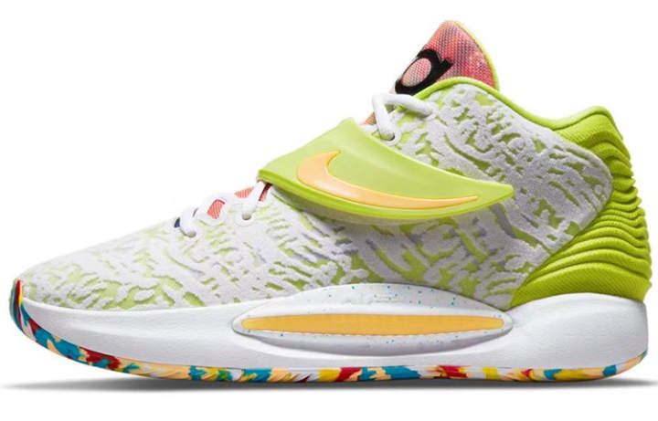 Nike Nike KD 14 EP 'Cyber' Mid top Basketball Shoes Unisex White Green Asian Version