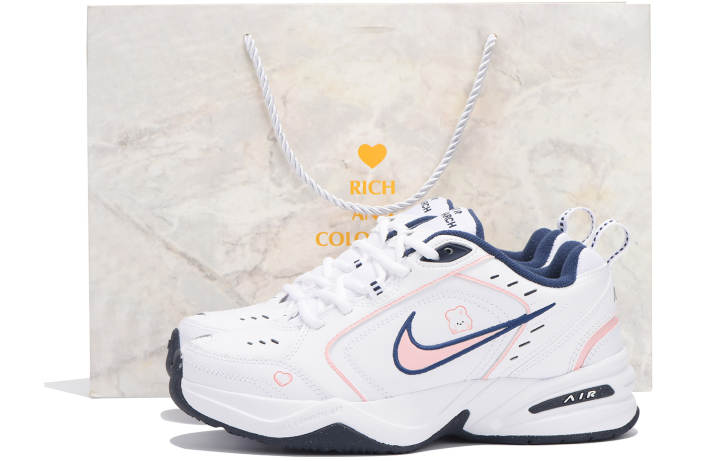 Nike Nike Air Monarch 4 Slip Resistant, Abrasion Resistant, Height Increasing Low top Chunky Sneakers Unisex Pink Blue White