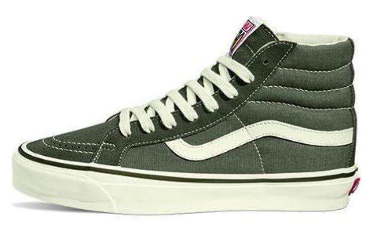 Vans SK8 Abrasion Resistant Lightweight Wear resistant And Lightweight High top Canvas Shoes Unisex Green