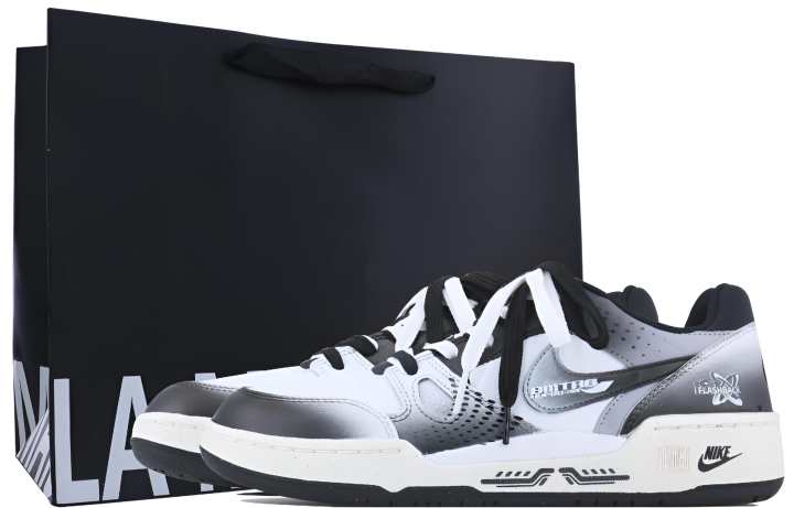 Nike Nike Full Force Gray Tone Retro, Shopping Bag Cushioning Low top Skateboard Shoes Men's Black White Gray