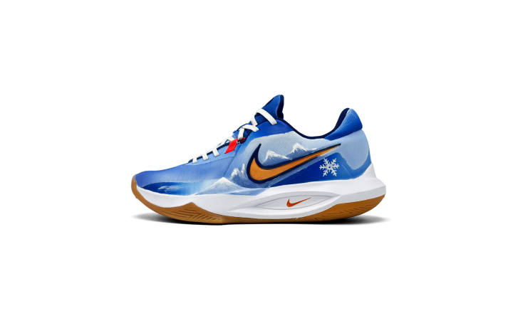 Nike Nike Precision 6 Slip Resistant Abrasion Resistant Low top Basketball Shoes Men's Blue