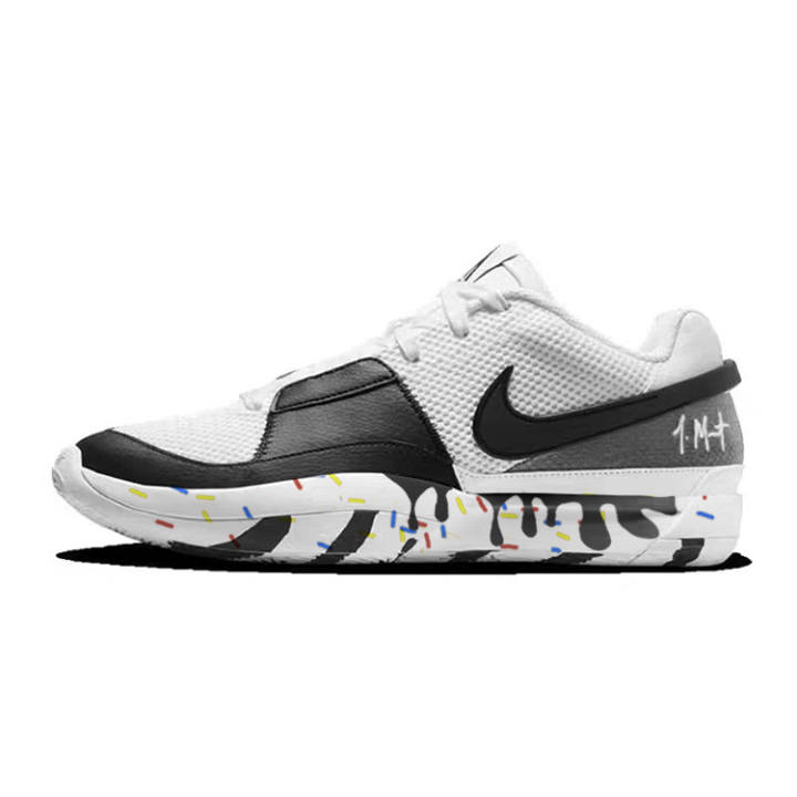 Nike Nike Ja 1 Slip Resistant Abrasion Resistant Low top Basketball Shoes Men's Black White