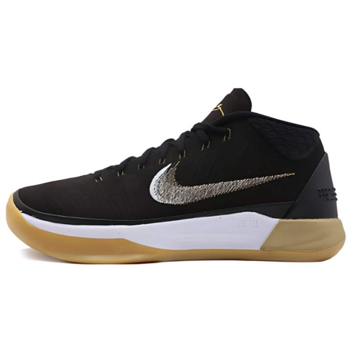 Nike Nike Kobe AD Kobe Cushioning Slip Resistant Mid top Performance Basketball Shoes Men's Black White