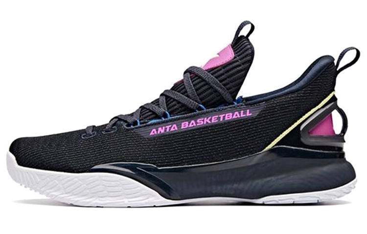 Anta KT Thompson Training Cushioning Slip Resistant Low top Performance Basketball Shoes Men's Black Purple