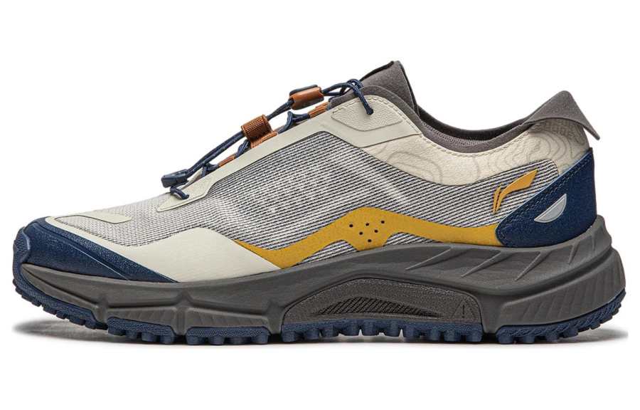 Li-Ning Li Ning Outdoor CF Tracing, Yi Jie Lite V3 Breathable Support Slip Resistant Low top Hiking Shoes Men's Gray Black