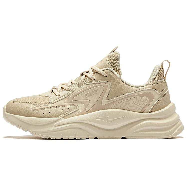 Erke Sichuan Dust 2.0 Abrasion Resistant Breathable Low top Chunky Sneakers Women's Light Smoke Brown Warm Linen