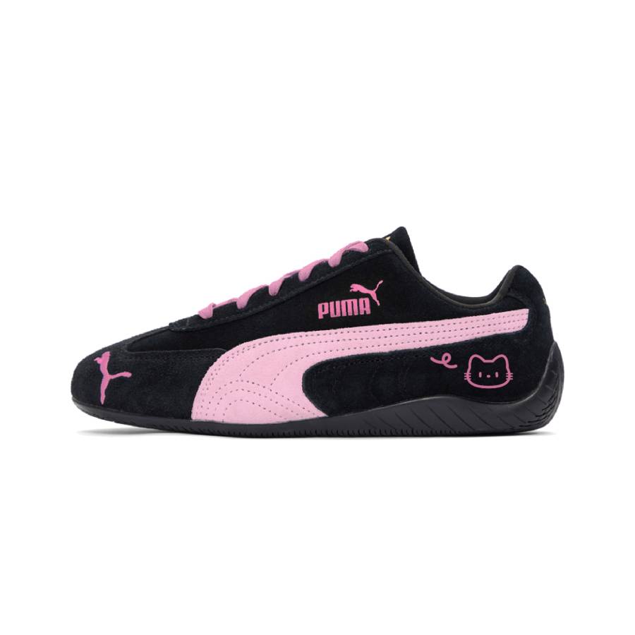 PUMA Speedcat Strawberry Kitten, Cute Lightweight Low top Racing Shoes Unisex Black Pink
