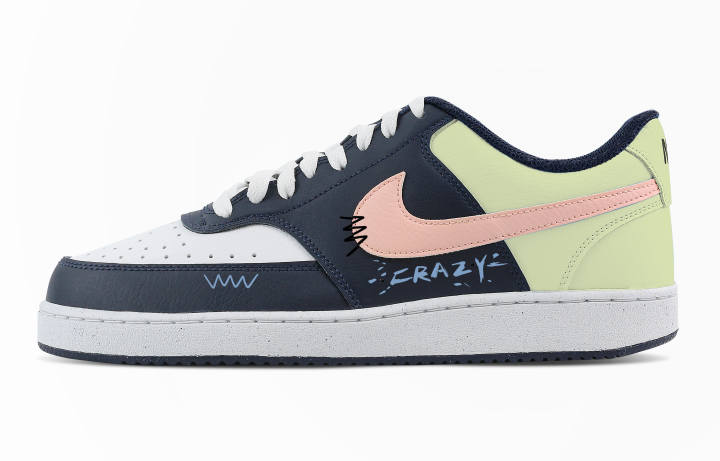 Nike Nike Court Vision Low Fantastical Green Mango Synthetic Leather Low top Training Shoes Men's Blue Green