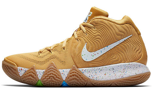 Nike Nike Kyrie 4 Cinnamon Toast Crunch Kyrie 4 Slip Resistant Lightweight Mid top Basketball Shoes Men's Yellow