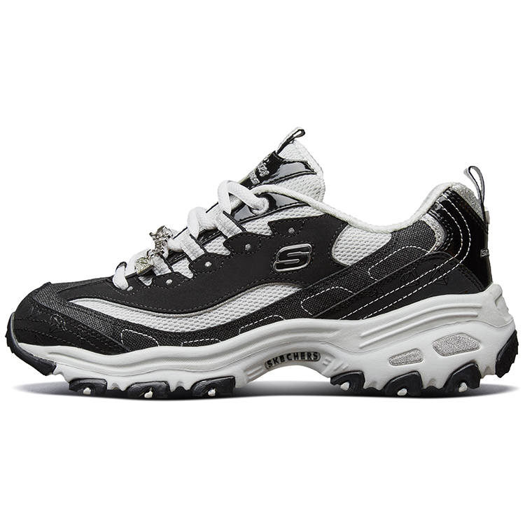 Skechers D'Lites 1.0 Height Increasing Height Increasing Low top Chunky Sneakers Women's Black White