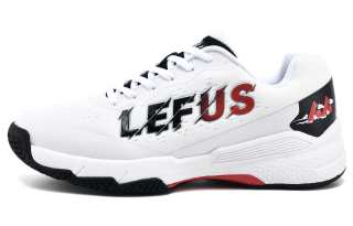 LEFUS Slip Resistant Abrasion Resistant Slip Resistant Abrasion Resistant Low top Tennis Shoes Unisex White Red Black