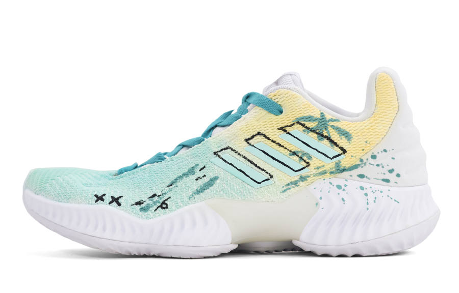 Adidas Adidas Pro Bounce 2018 Low Top Basketball Shoes Men's Yellow Green