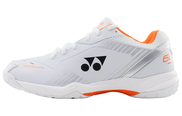 YONEX 65 3 Textile, Synthetic Leather Comfortable And Breathable Low top Badminton Shoes Unisex White Orange