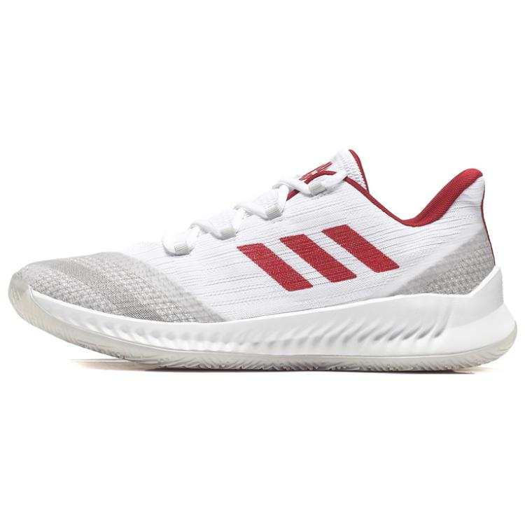 Adidas Adidas Slip Resistant Abrasion Resistant Low top Basketball Shoes Men's White Red