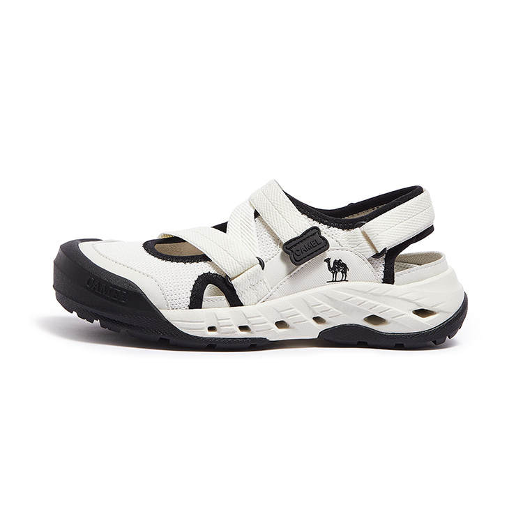 CAMEL Beach Sandals Women's Ecru/Black, Black, Ecru/Apricot