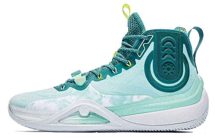 XTEP Royal Wind Generation Cushioning Abrasion Resistant Breathable High Top Basketball Shoes Men's Green