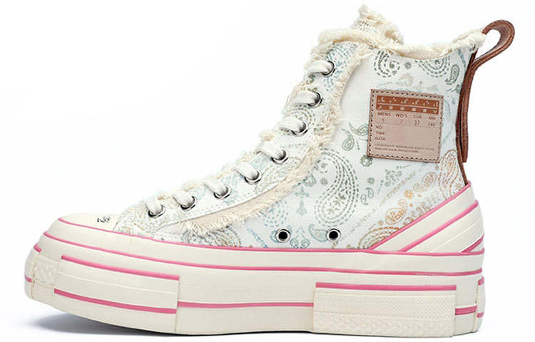 XVESSEL VESSEL G.O.P. Highs Paisley Fluorescence Height Increasing Canvas Shoes Unisex White