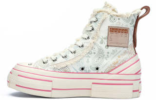 XVESSEL VESSEL G.O.P. Highs Paisley Fluorescence Height Increasing Canvas Shoes Unisex White