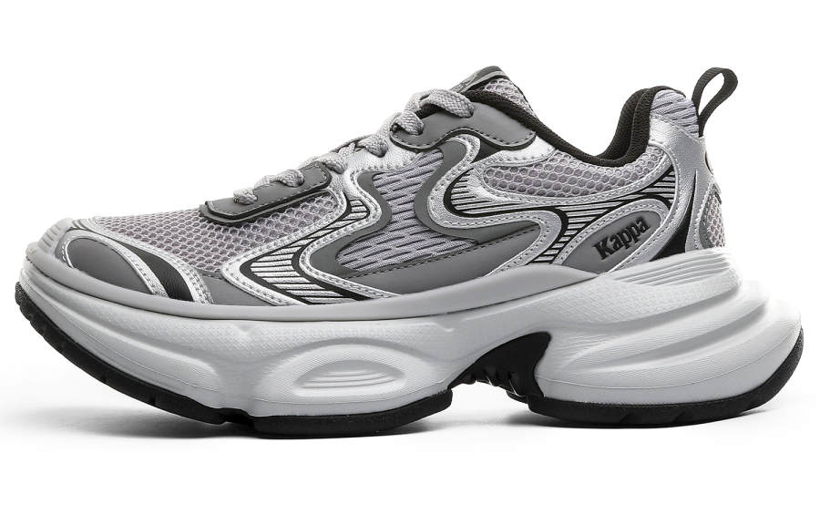 Kappa Slip Resistant, Abrasion Resistant, Height Increasing Low top Chunky Sneakers Women's Silver