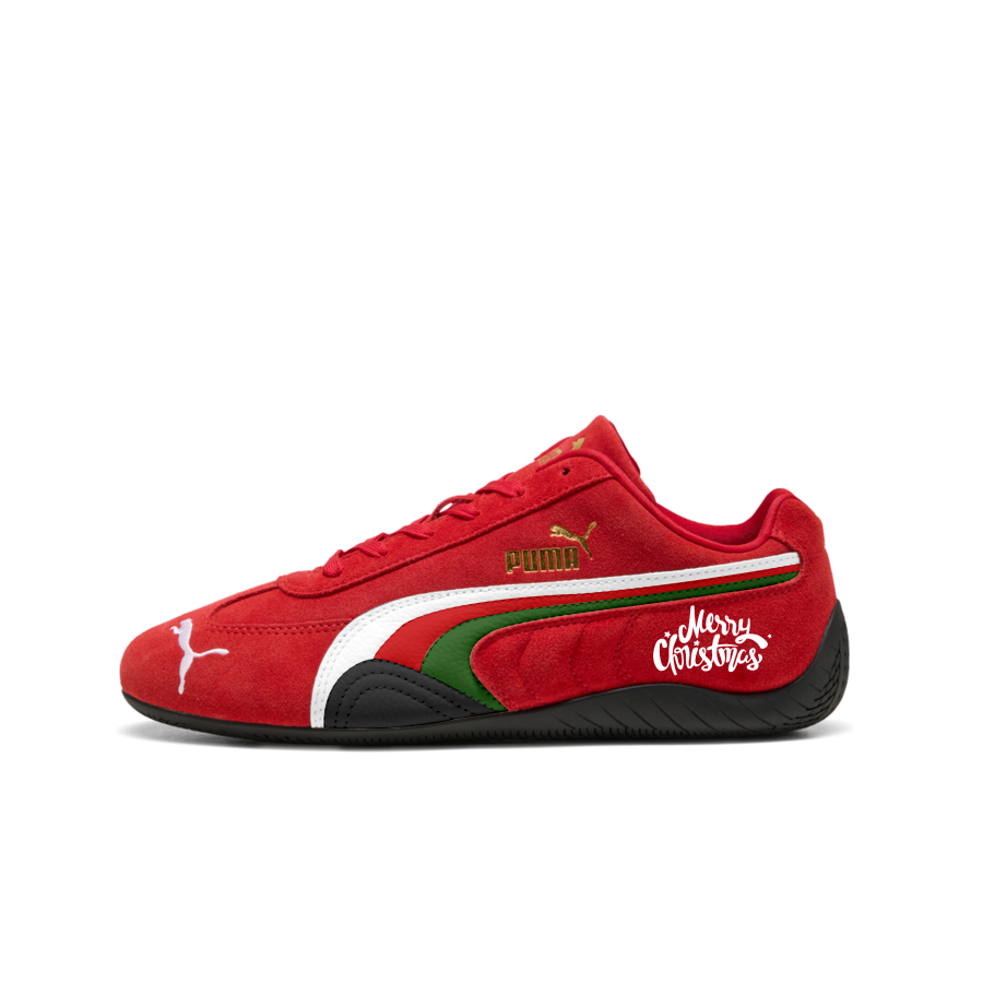 PUMA Speedcat Go Echoing Creation, Red Sparkling Christmas Cat Abrasion Resistant Abrasion Resistant Low top