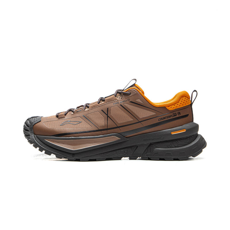 Li-Ning Li Ning Outdoor CF Tracing, Xingchuan SE Sports Low top Hiking Shoes Unisex Brown Ice Orange