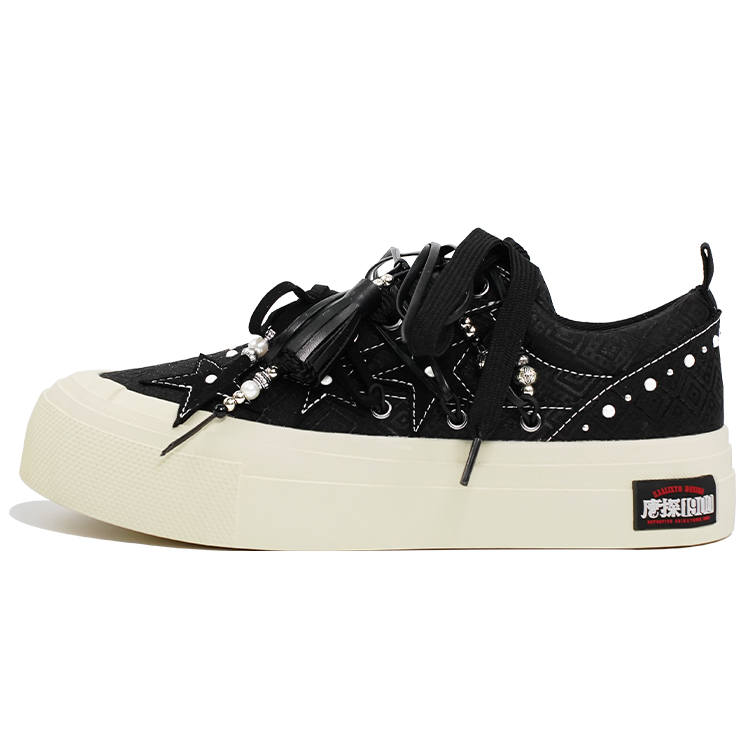 KAALIXTO 'TANGTAN1900' x KAALIXTO Slip Resistant, Abrasion Resistant, Lightweight Low top Canvas Shoes Unisex Black